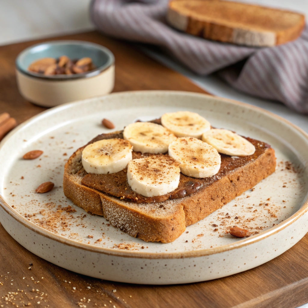 Coffee Cacao Nut Butter Toast with Bananas