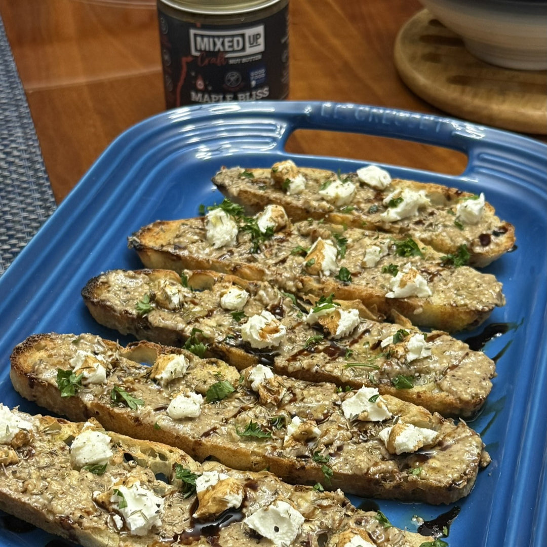Maple-Walnut Goat Cheese Focaccia Toasts