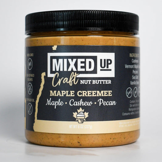 Vermont Maple, Cashew, and Pecan Nut Butter with Vanilla Bean - "Maple Creemee" - 8 oz - Mixed Up Foods
