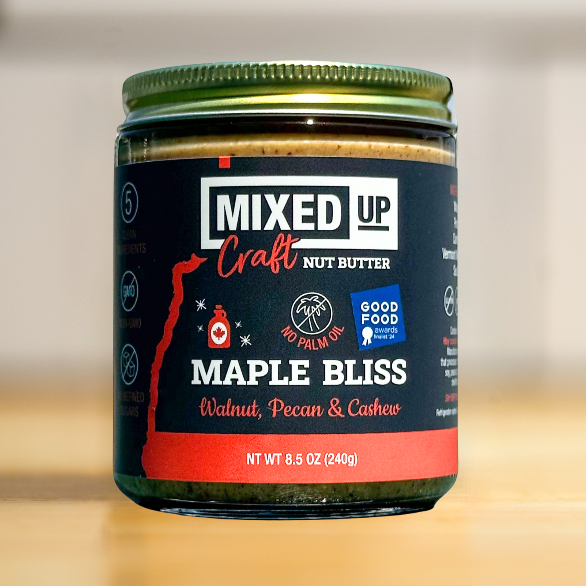 "Maple Bliss" - Maple, Walnut & Pecan Nut Butter - 8.5 oz Glass Jar