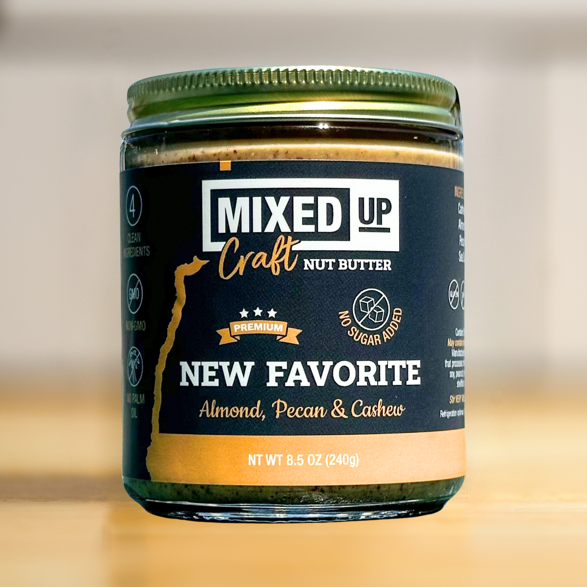 "The New Favorite" - Almond, Pecan, and Cashew Nut Butter - 8.5 oz Glass Jar